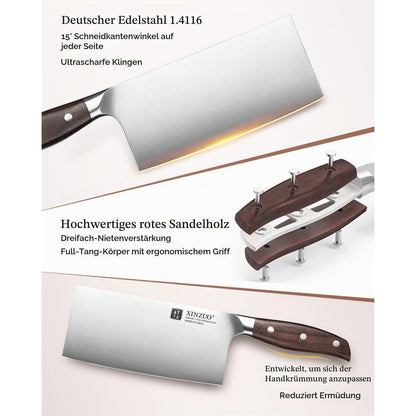17,5 cm Hackmesser aus Edelstahl – Scharfes Kochmesser für Fleisch & Gemüse
