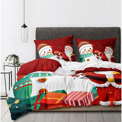 Weihnachts Bettwäsche Set 135x200 Rot Weiß 3D – 2-teilig