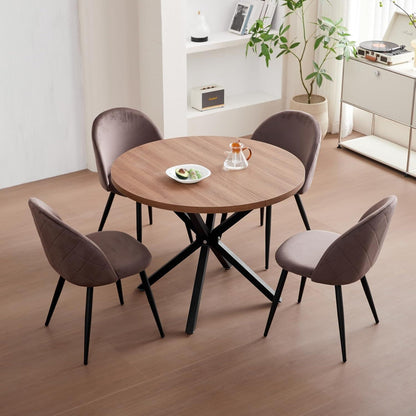 Moderner runder Esstisch – Industrieblech, Schwarz, 100cm
