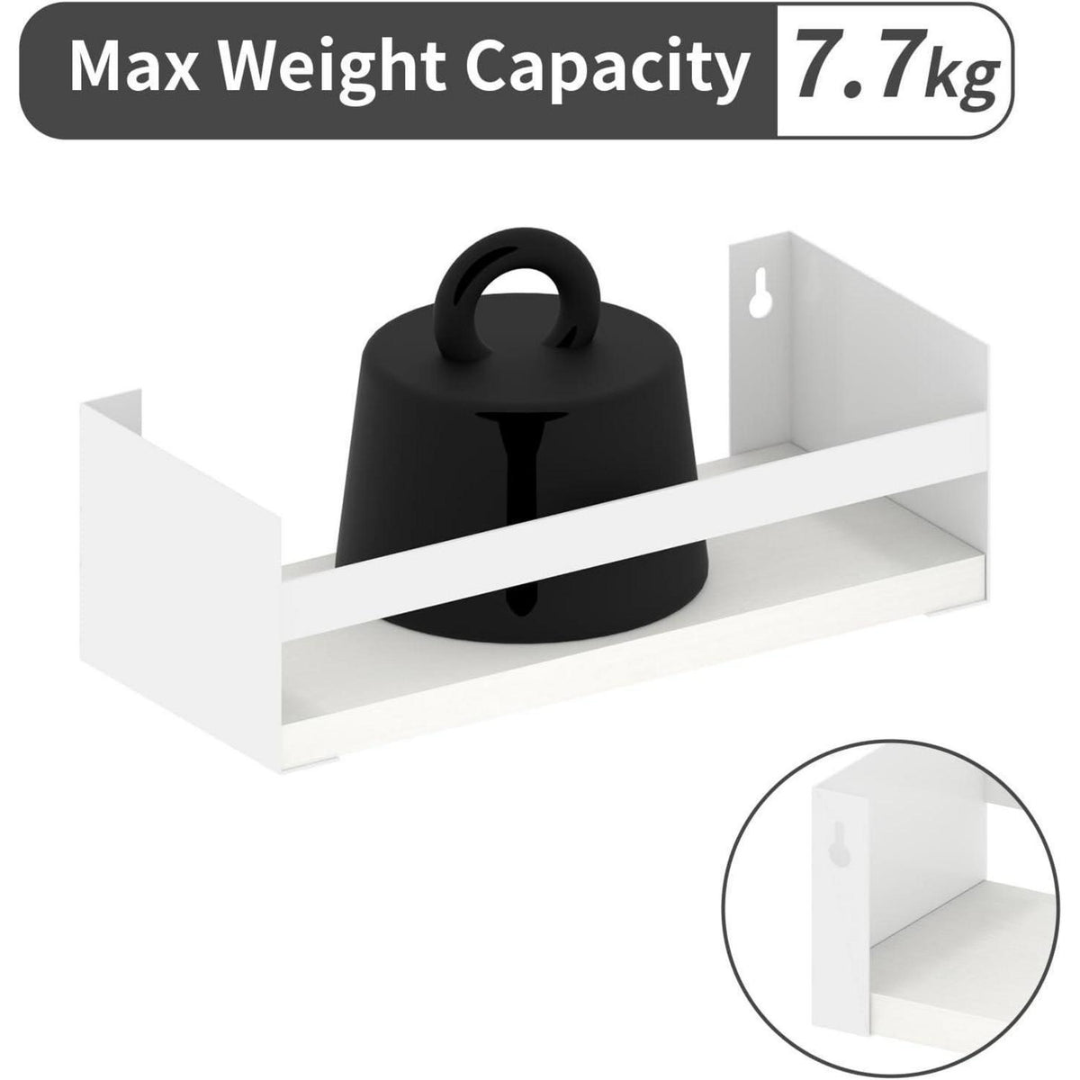Wandregal Set Weiß 3er | Schweberegale für Küche, Bad, Wohnzimmer