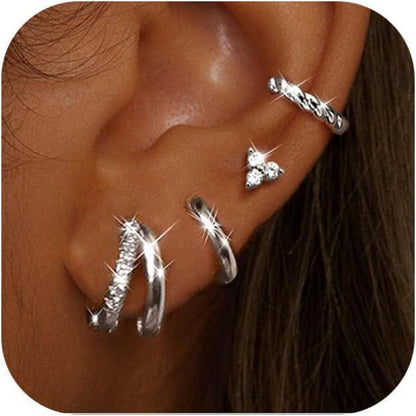4 Paar Damen Ohrringe Set Silber Gold vergoldet