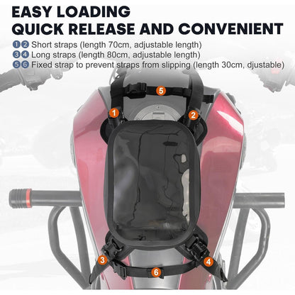 Wasserdichte Motorrad Tanktasche – Schwarz/Klar