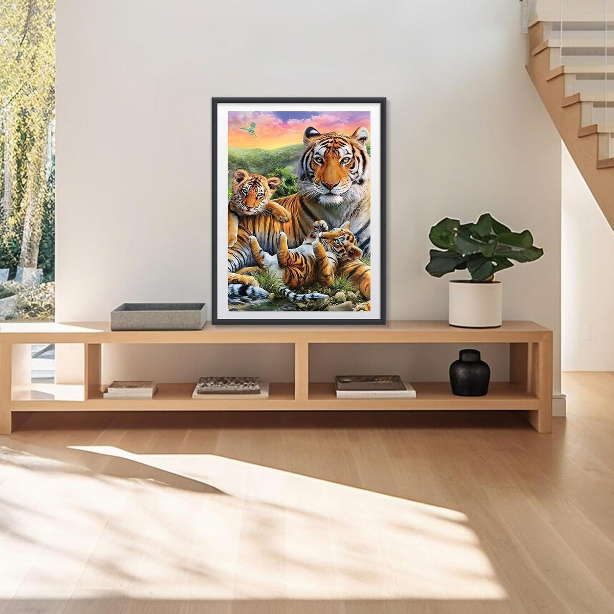 5D Diamant Painting Tiger Familie – DIY Bilderset für Erwachsene & Kinder
