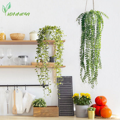 Künstliche Hängepflanzen im Topf, 3er Set, 94 cm, Weiß
