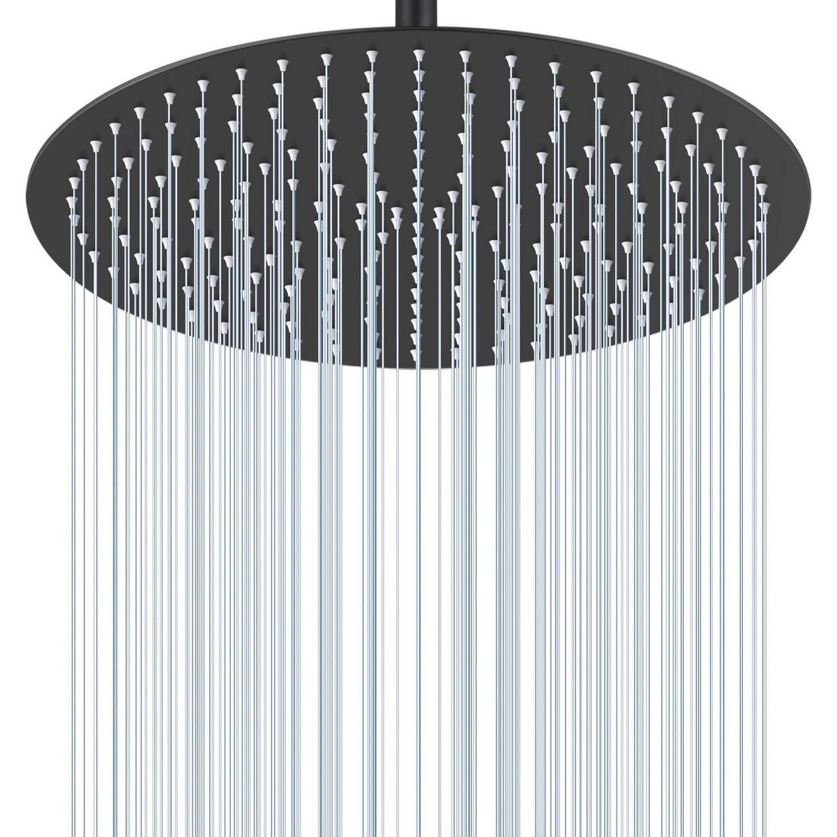 40cm Regendusche Schwarz – Wasserfall Duschkopf Edelstahl
