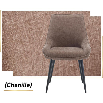 Chenille Esszimmerstühle 2er Set – Bequeme Akzentstühle