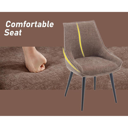 Chenille Esszimmerstühle 2er Set – Bequeme Akzentstühle