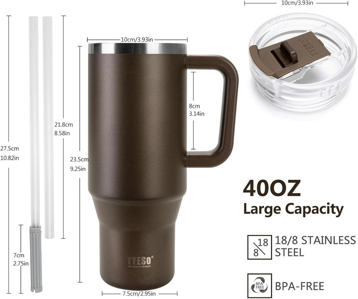Thermobecher 1200ml Edelstahl Strohhalm Trinkflasche Travel Mug Seidennebel