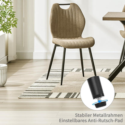 Esszimmerstühle 2er Set – Polsterstühle im skandinavischen Stil Khaki