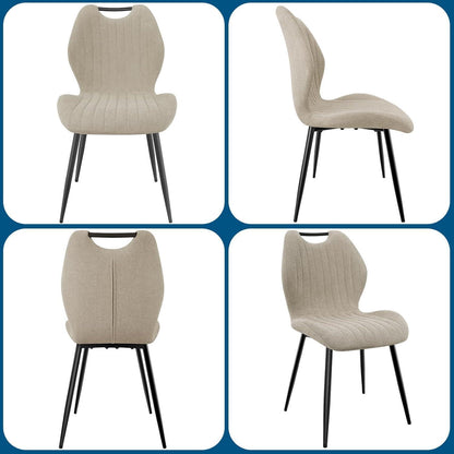 Esszimmerstühle 2er Set – Polsterstühle Grau/Braun