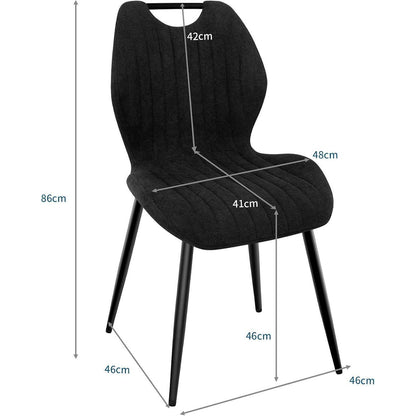 Esszimmerstühle 6er Set – Polsterstühle Schwarz, Skandinavisch
