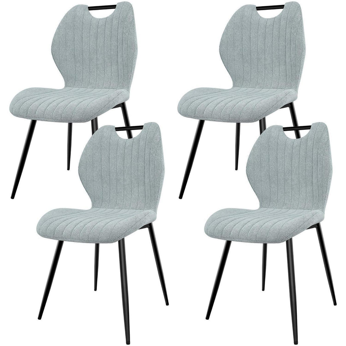 Esszimmerstühle Set 4 – Polsterstühle Grau, Skandi-Stil