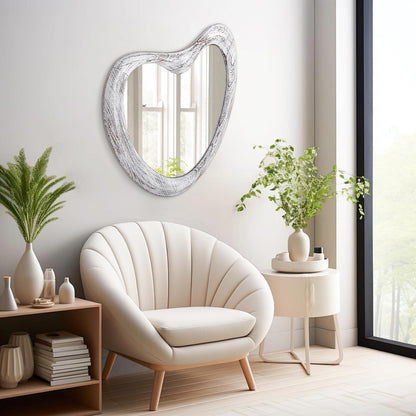 Asymmetrischer Wandspiegel Holzrahmen 65x45 cm - Modern & Dekorativ