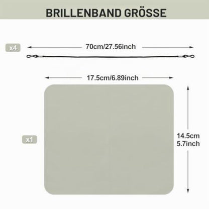 4x Brillenband Schwarz – Verstellbare Brillenkette mit Tuch
