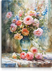 Buntes Blumen Wandbild Poster für Schlafzimmer Wohnzimmer 12x16