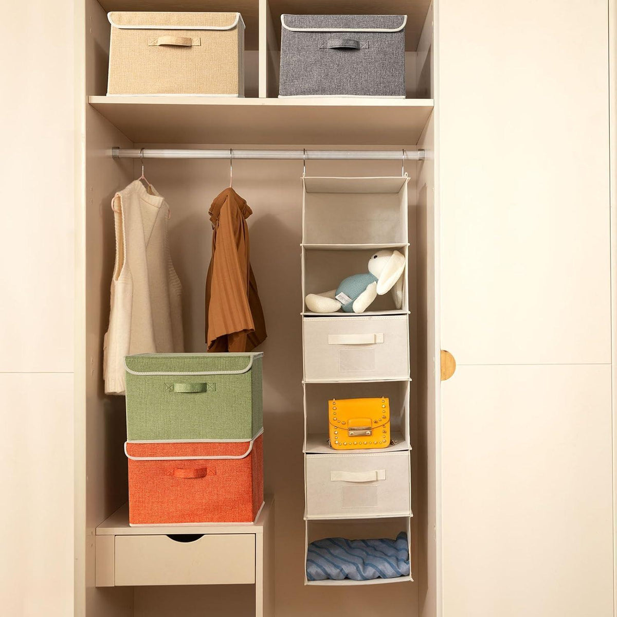 Aufbewahrungsboxen mit Deckel & Griff, 4er-Set, 38x25x25 cm