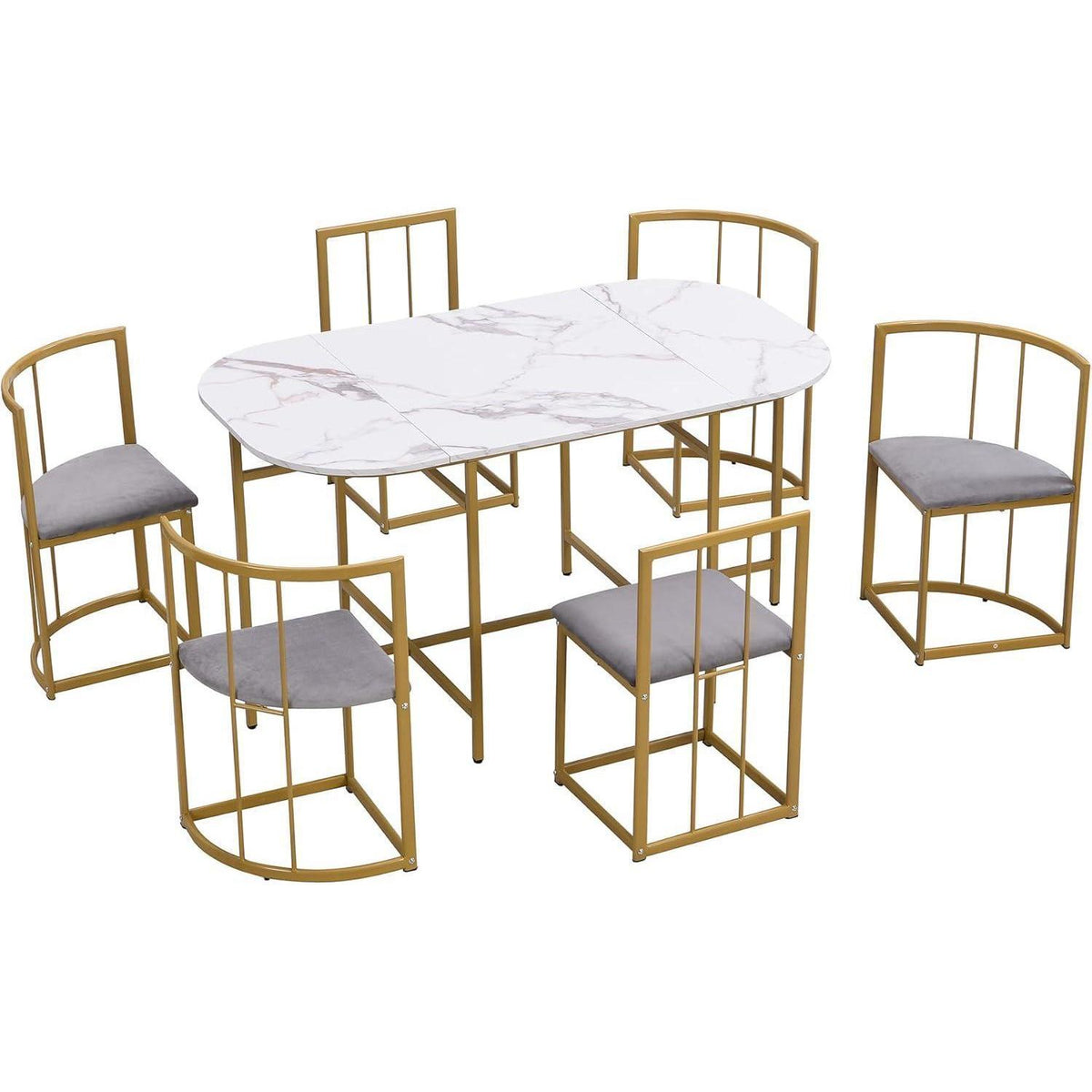 Essgruppe Esstisch mit 6 Stühlen, Industrial Design