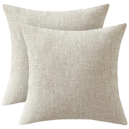 2x Chenille Kissenbezug 45x45cm Beige – Weich & Dekorativ