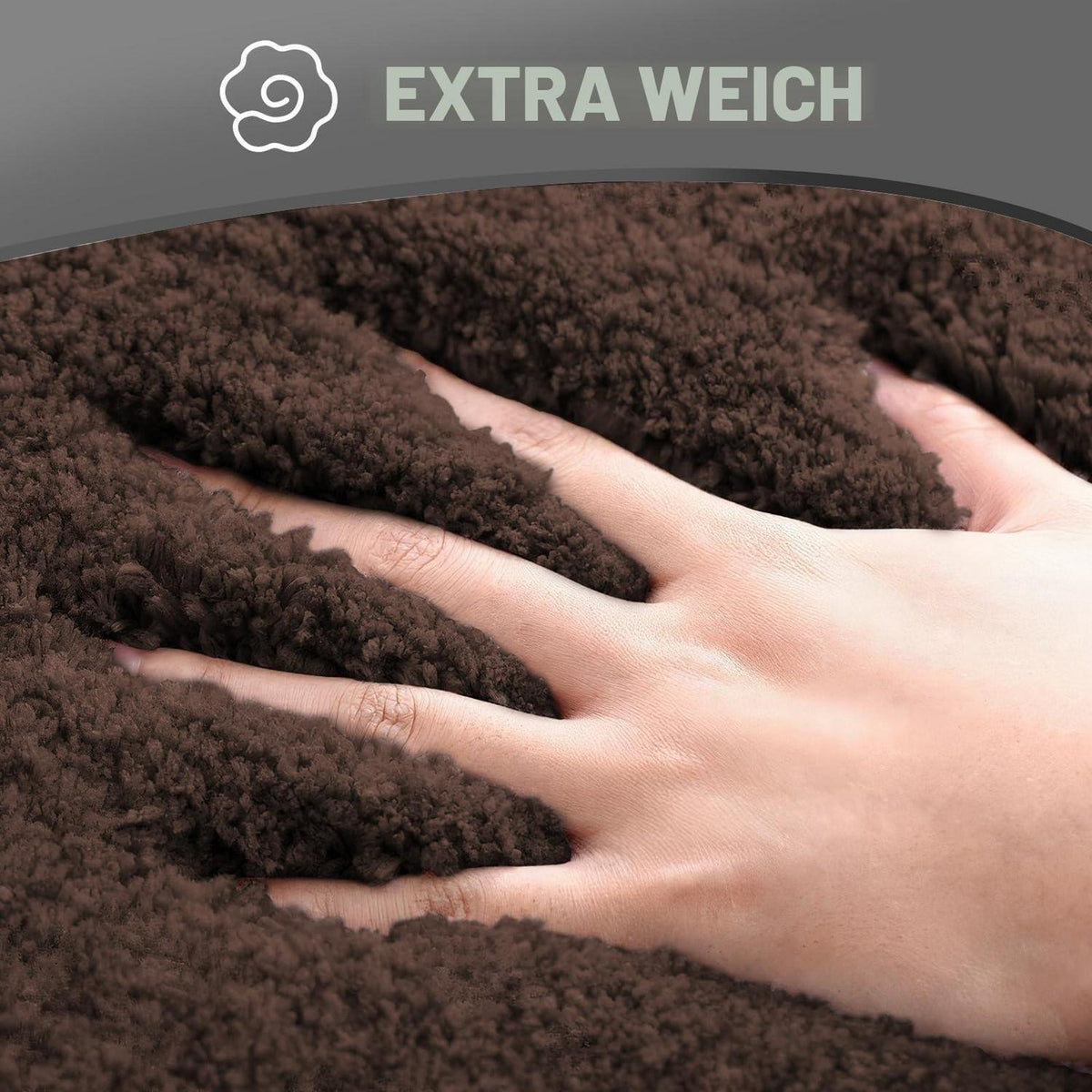 Super saugfähige Mikrofaser Badematte 50x80 cm Kaffeebraun