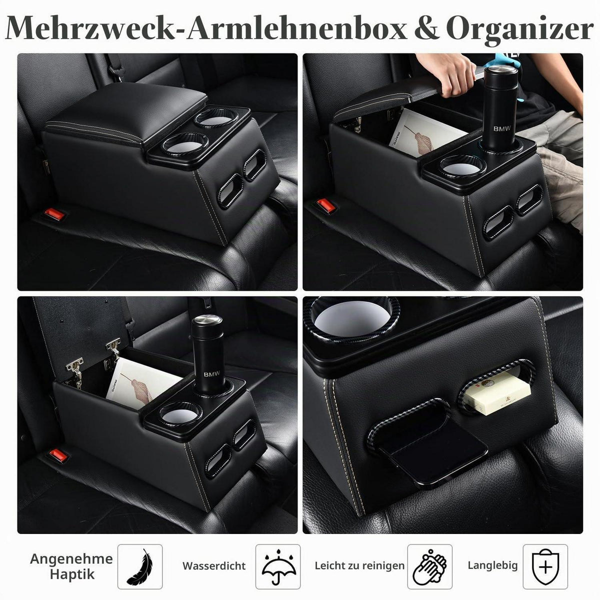 Auto Mittelkonsole Rücksitz Universal mit Armlehne & Stauraum