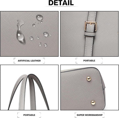 Miss Lulu Damen Handtasche 4-teilig Set Henkeltasche Umhängetasche Kleine