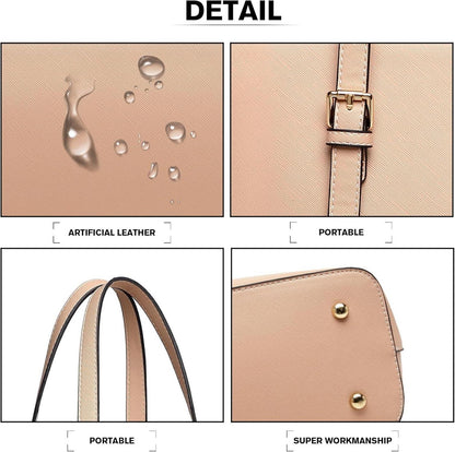 Miss Lulu Handtasche Damen Henkeltasche Umhängetasche Schultertasche 4tlg Set