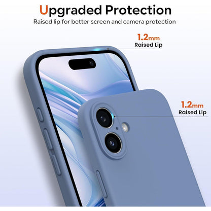 iPhone 16 Hülle Silikon mit Kameraschutz & Schutzfolie