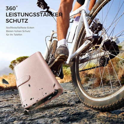 iPhone 15 Klapphülle mit RFID Blocker und Standfunktion