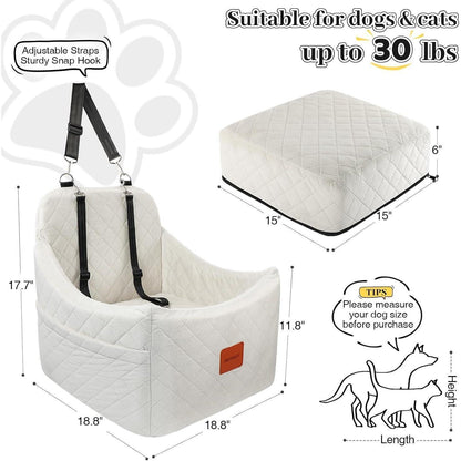 Hunde Autositz weiß mittel – Waschbar & Sicher