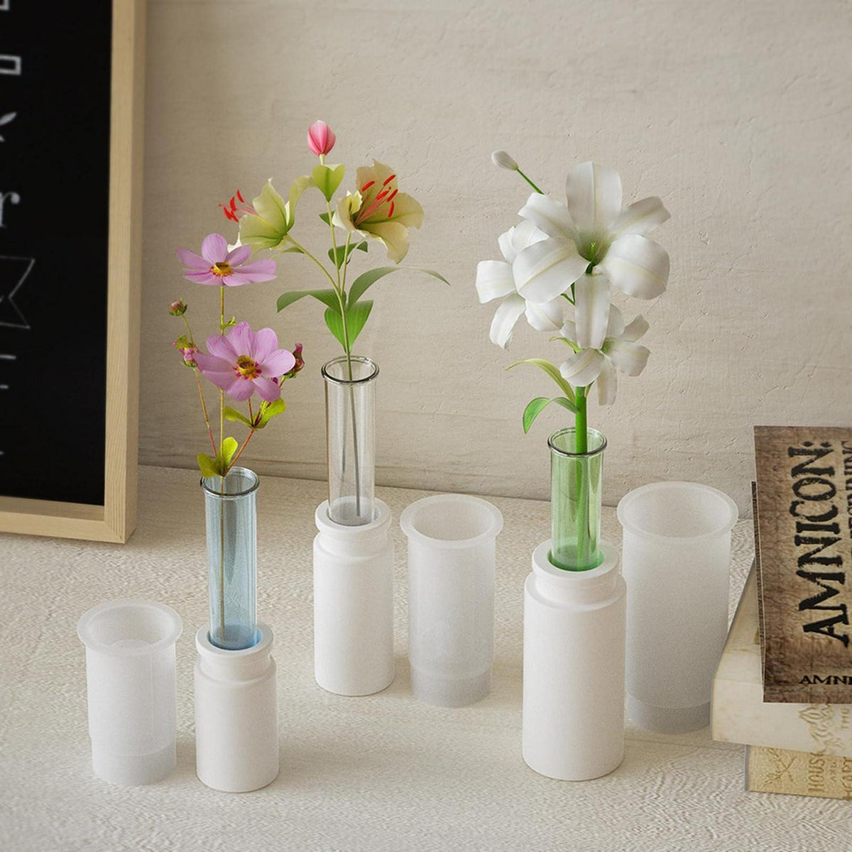 3x Mini Vase Silikonform für Kerzen & Epoxidharz