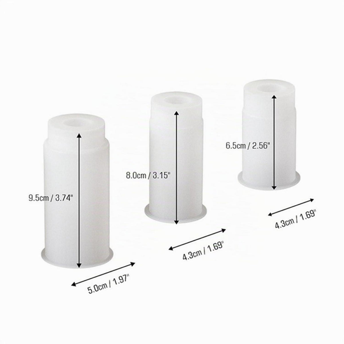 3x Mini Vase Silikonform für Kerzen & Epoxidharz
