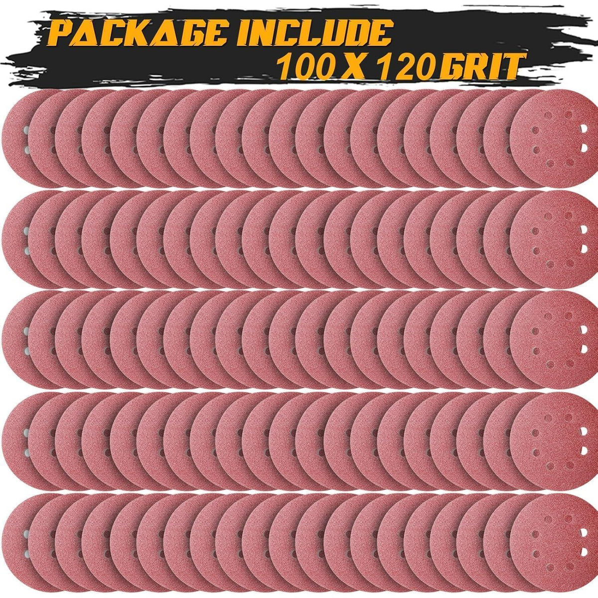 Schleifscheiben 125mm Klett 8 Loch 100er Set 120er Körnung
