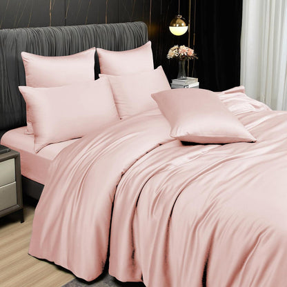Bambus Bettwäsche Set Rosa 200x220 cm + 2 Kissenbezüge