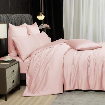 Bambus Bettwäsche Set Rosa 200x220 cm + 2 Kissenbezüge