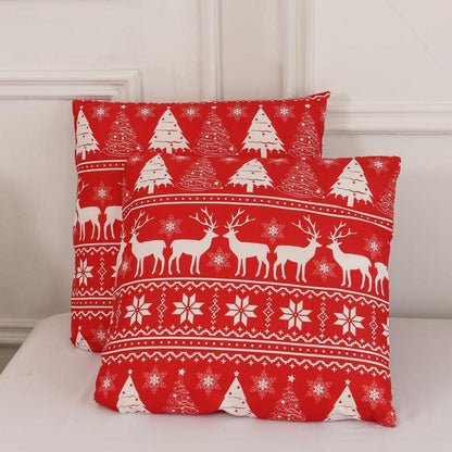 Weihnachts Bettwäsche Set 200x220 cm Rot Elch Motiv
