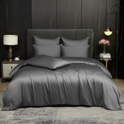 Bambus Bettwäsche Set 200x220 cm Grau | Atmungsaktiv & Kühlend