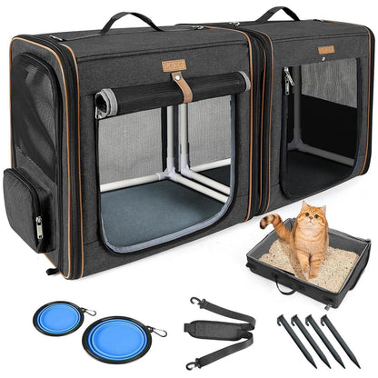 2-in-1 Haustier Transportbox: Hundebox & Katzentrage, Faltbar