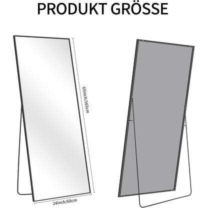 Großer Standspiegel Rechteckig 165x60cm mit Aluminiumrahmen