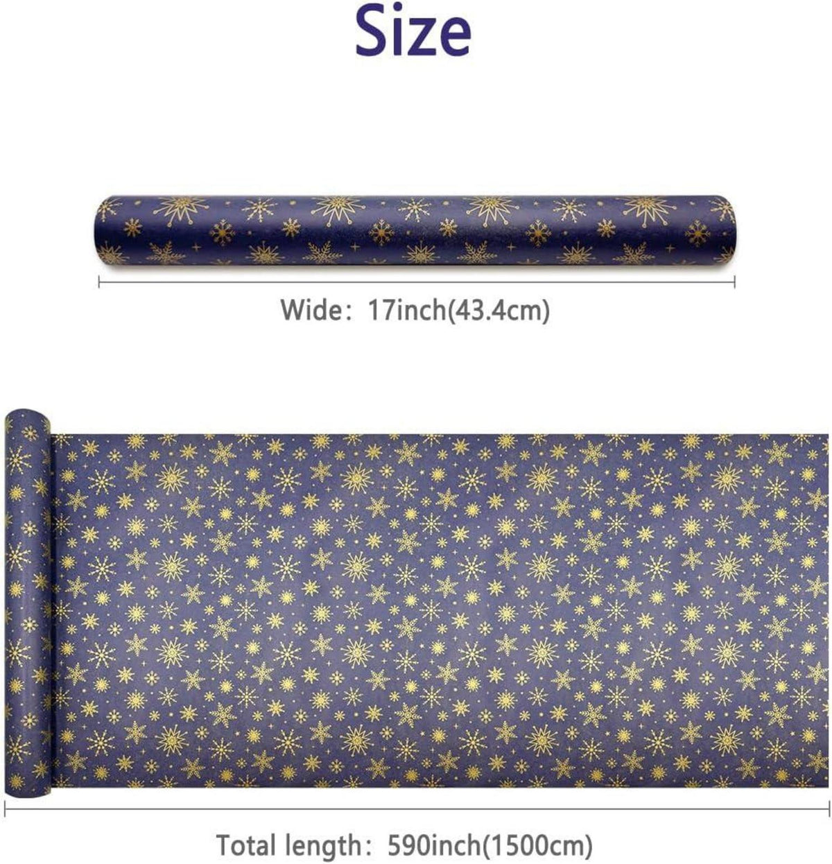 Blaues Kraftpapier Weihnachtsgeschenkpapier mit goldener
