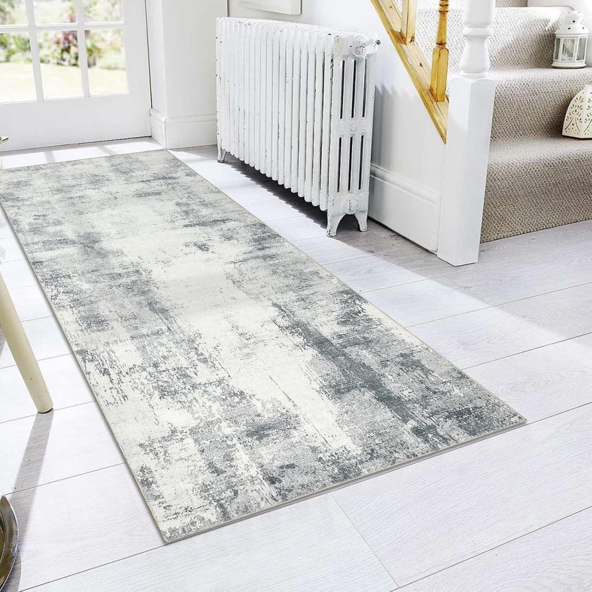 Rutschfester Läufer 65x180 cm – Grau, Waschbar & Flauschig