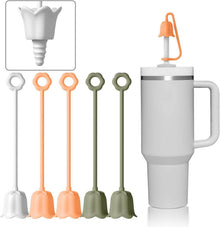 5er Set Silikon Strohhalm Abdeckung Blume Stanley Quencher Tumbler