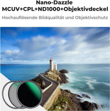 62mm Polfilter + MC UV + ND1000 Filterset für