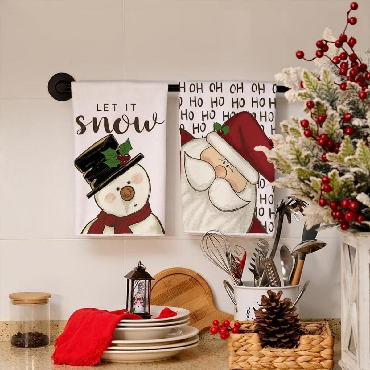 Weihnachtsdeko 2er Geschirrtuch Weihnachtsbaummotiv