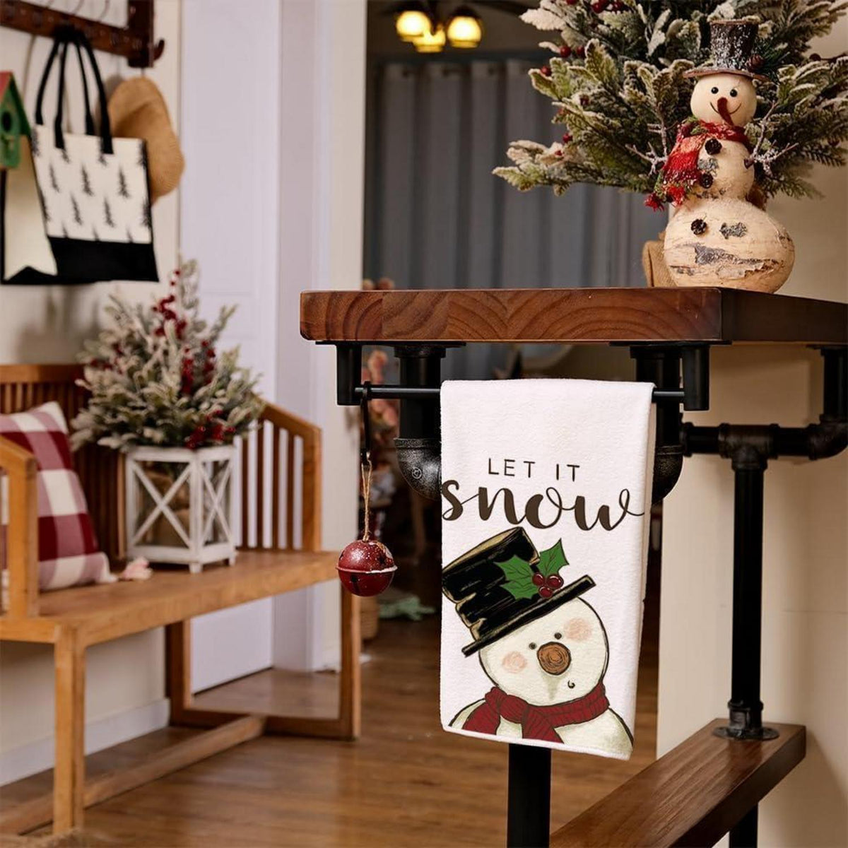 Weihnachtsdeko Geschirrtuch Set 2er Christmas Decorations 40 x 60