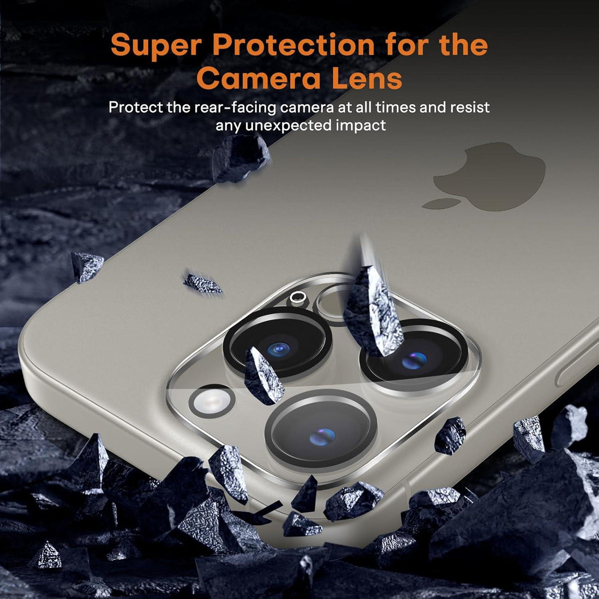 Panzerglas iPhone 16 Pro Kameraschutz 3D Vollbildschutz 9H Härte 2+2