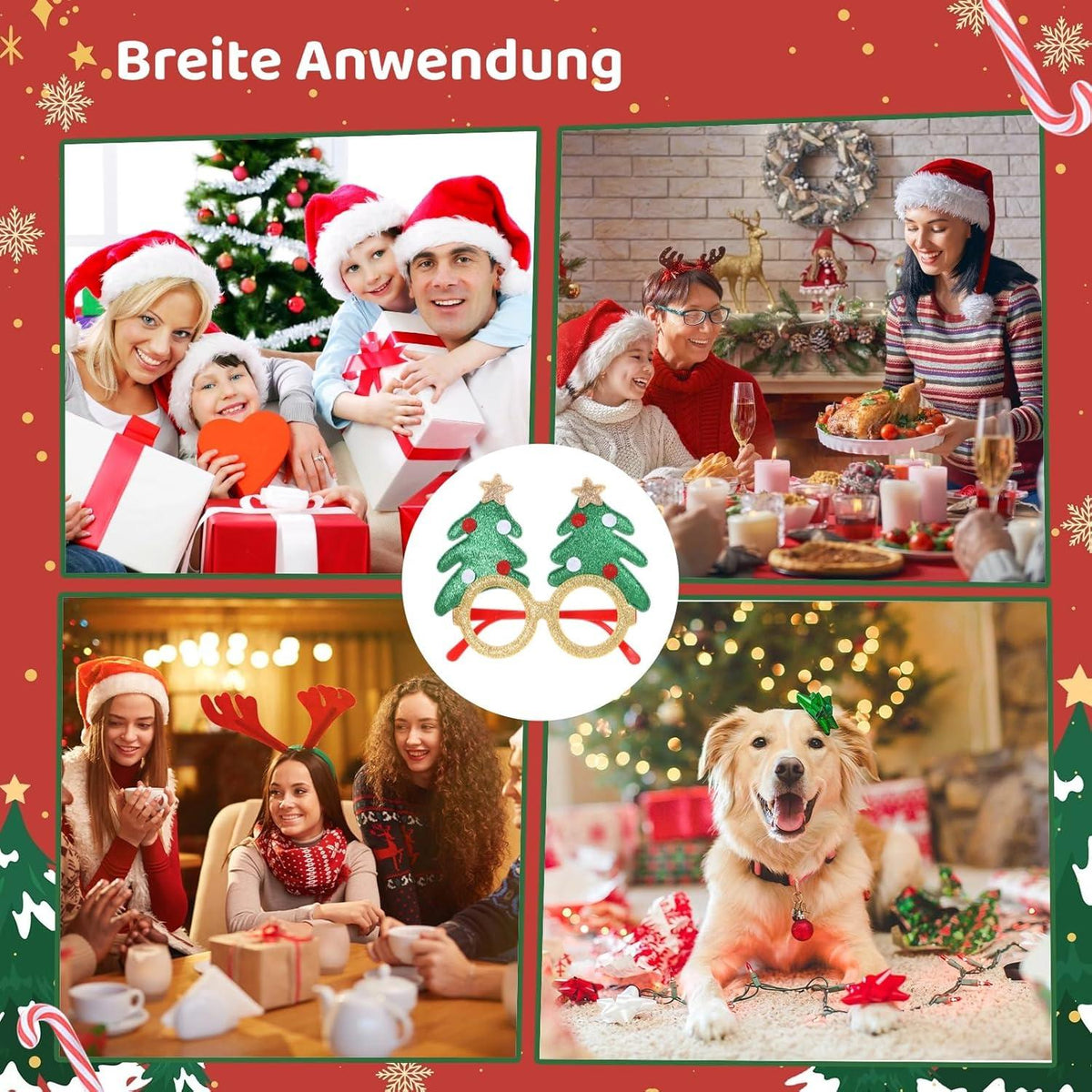 Weihnachtsbrillen Set 12 Stück Partybrillen Foto