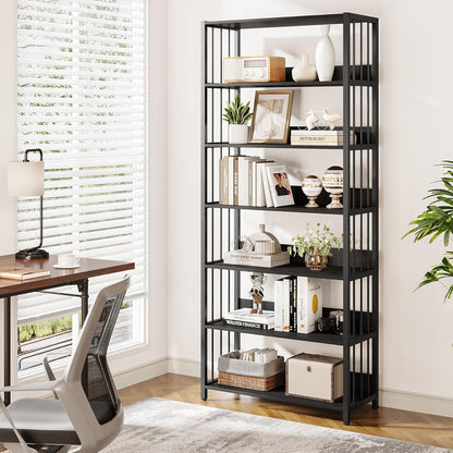 Industrie Bücherregal 6-Ebenen, 190cm Standregal für Wohnzimmer