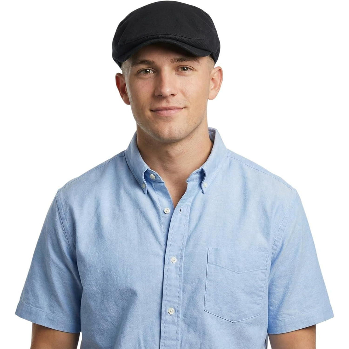 Herren Schiebermütze mit Futter – Gatsby Flatcap Newsboy Cap Schwarz
