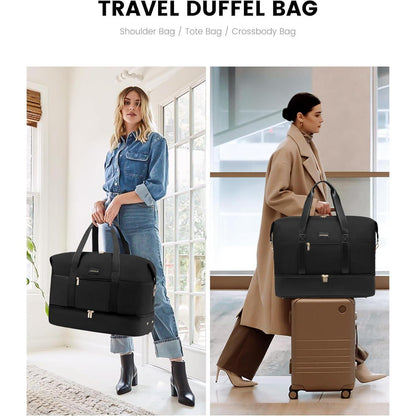 Reisetasche Damen Weekender mit Schuhfach & Nassfach, Handgepäck 60L