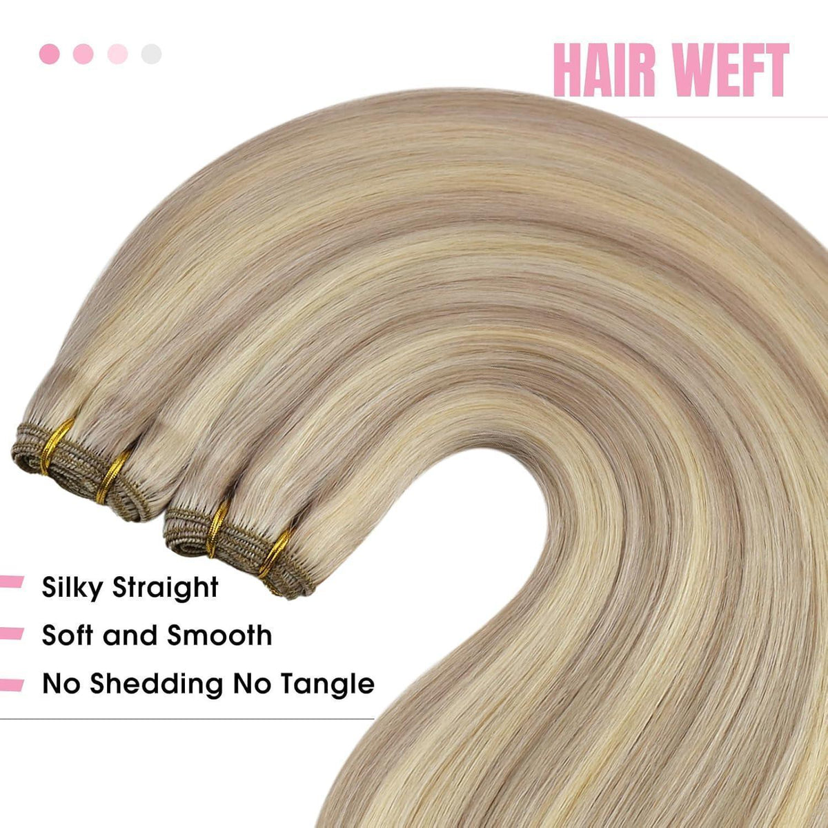 Blond Echthaar Tressen 50cm - Aschblond & Platinblond